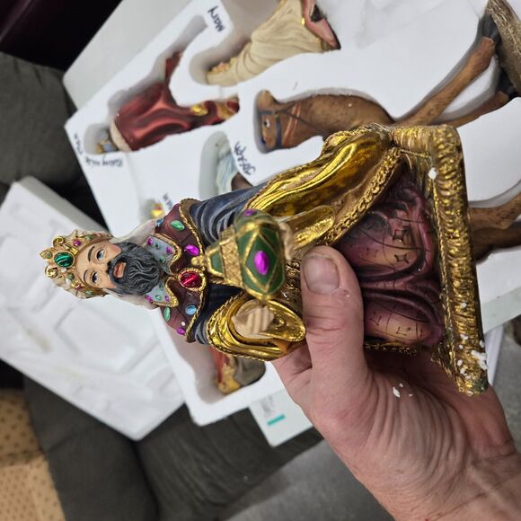 Creche De Noel 13 Piece Nativity Set Kirkland Hand Painted Christmas 915694 S1 - Picture 16 of 16